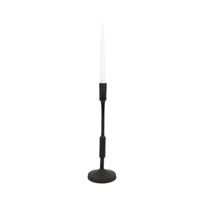 METAL, 16"H TAPER CANDLE HOLDER, BLACK - Al Rugaib Furniture