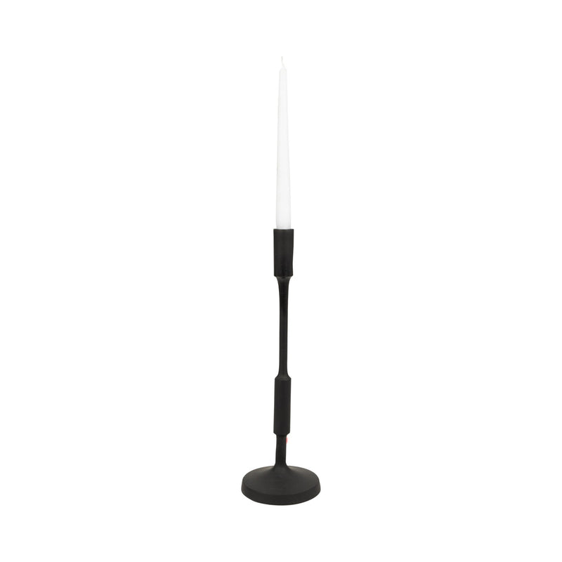 METAL, 16"H TAPER CANDLE HOLDER, BLACK - Al Rugaib Furniture