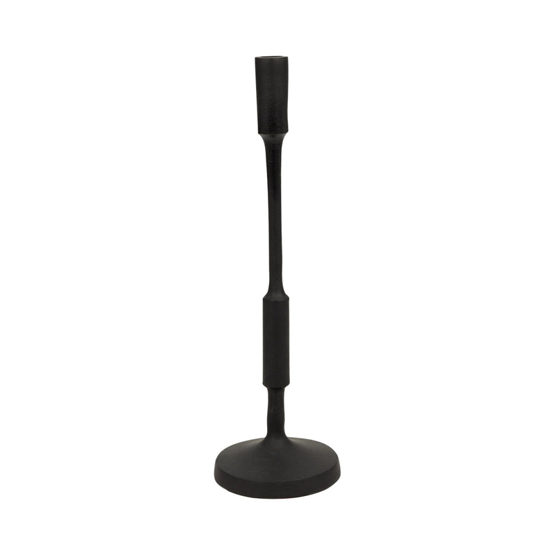 METAL, 16"H TAPER CANDLE HOLDER, BLACK - Al Rugaib Furniture