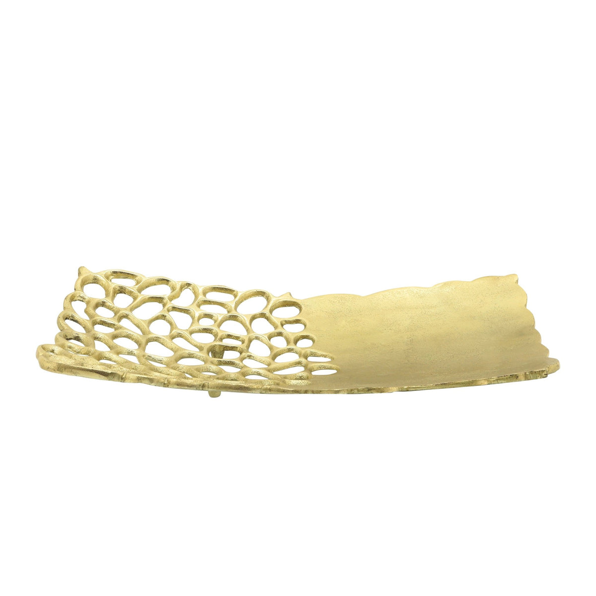 METAL 16X2 CUT-OUT PLATE, GOLD Tray| Sagebrook Home