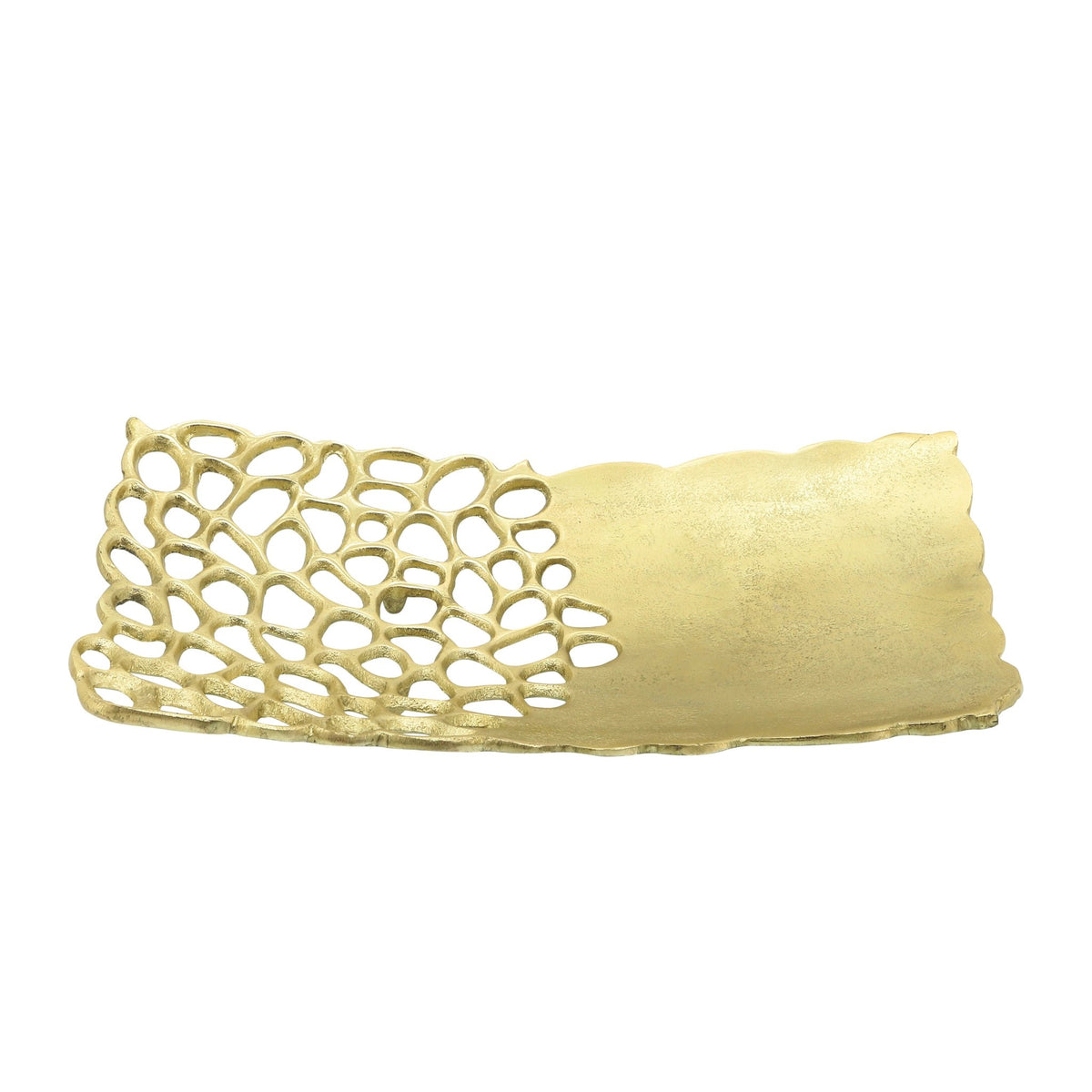 METAL 16X2 CUT-OUT PLATE, GOLD Tray| Sagebrook Home
