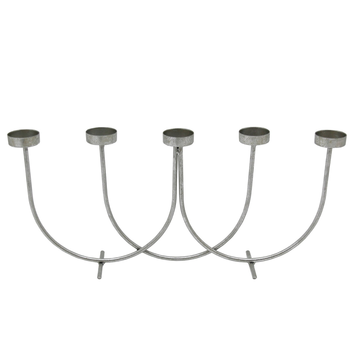 METAL 18" 5-VOTIVE CANDLE HOLDE, SILVER LEAF Candle Holders| Sagebrook Home