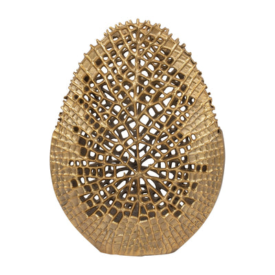 METAL, 18" CONTEMPORARY VASE, GOLD - Al Rugaib Furniture
