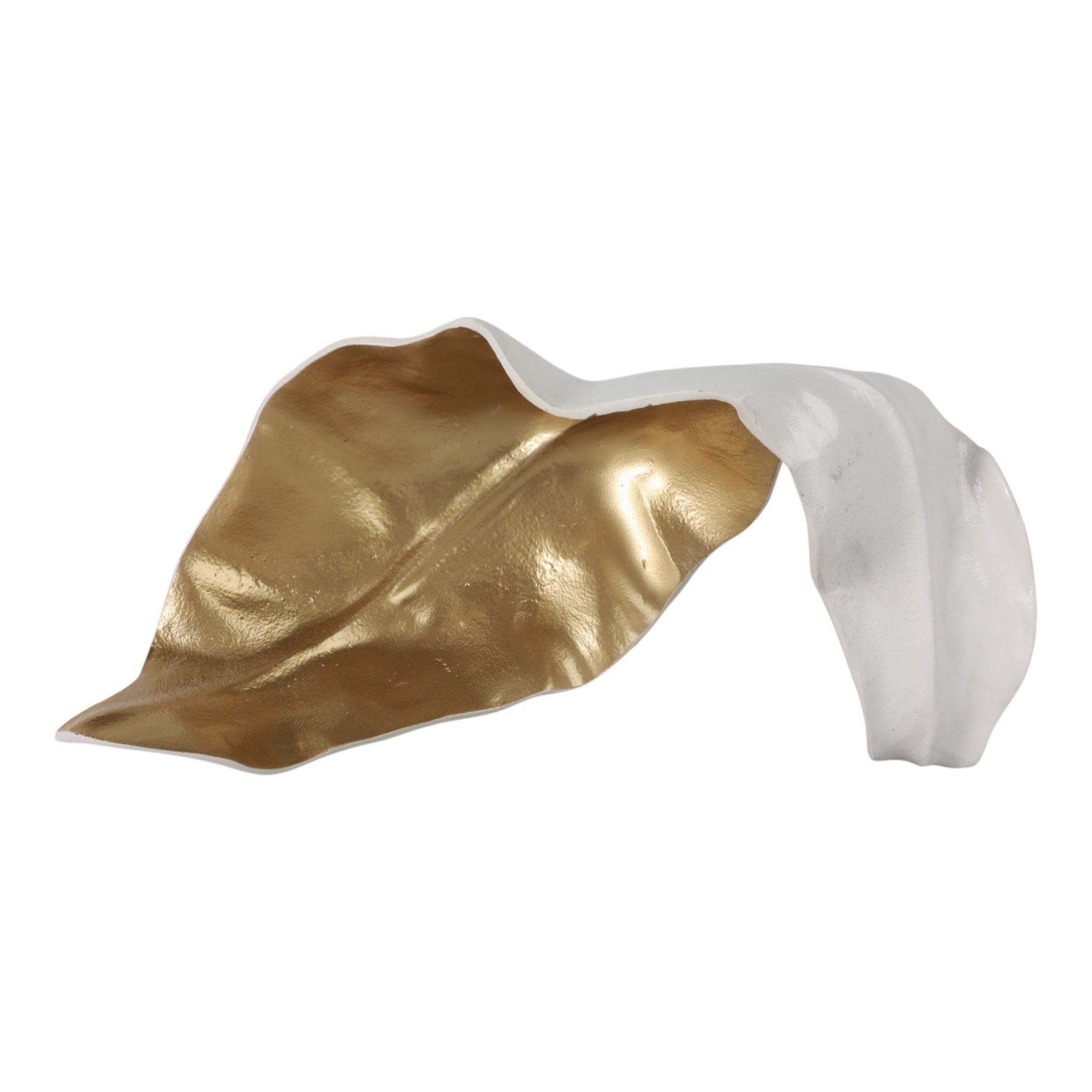 Metal 18" Curled Leaf, Ivory/gold Table Decors| Sagebrook Home