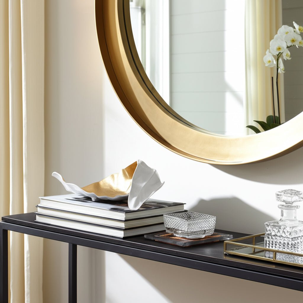 Metal 18" Curled Leaf, Ivory/gold Table Decors| Sagebrook Home