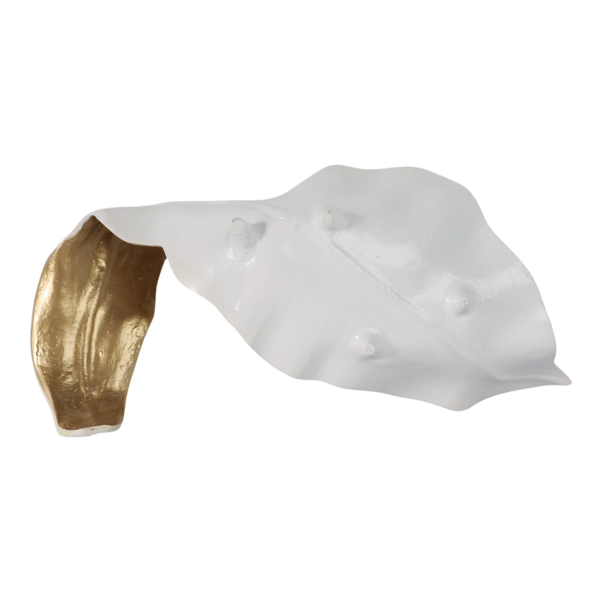 Metal 18" Curled Leaf, Ivory/gold Table Decors| Sagebrook Home