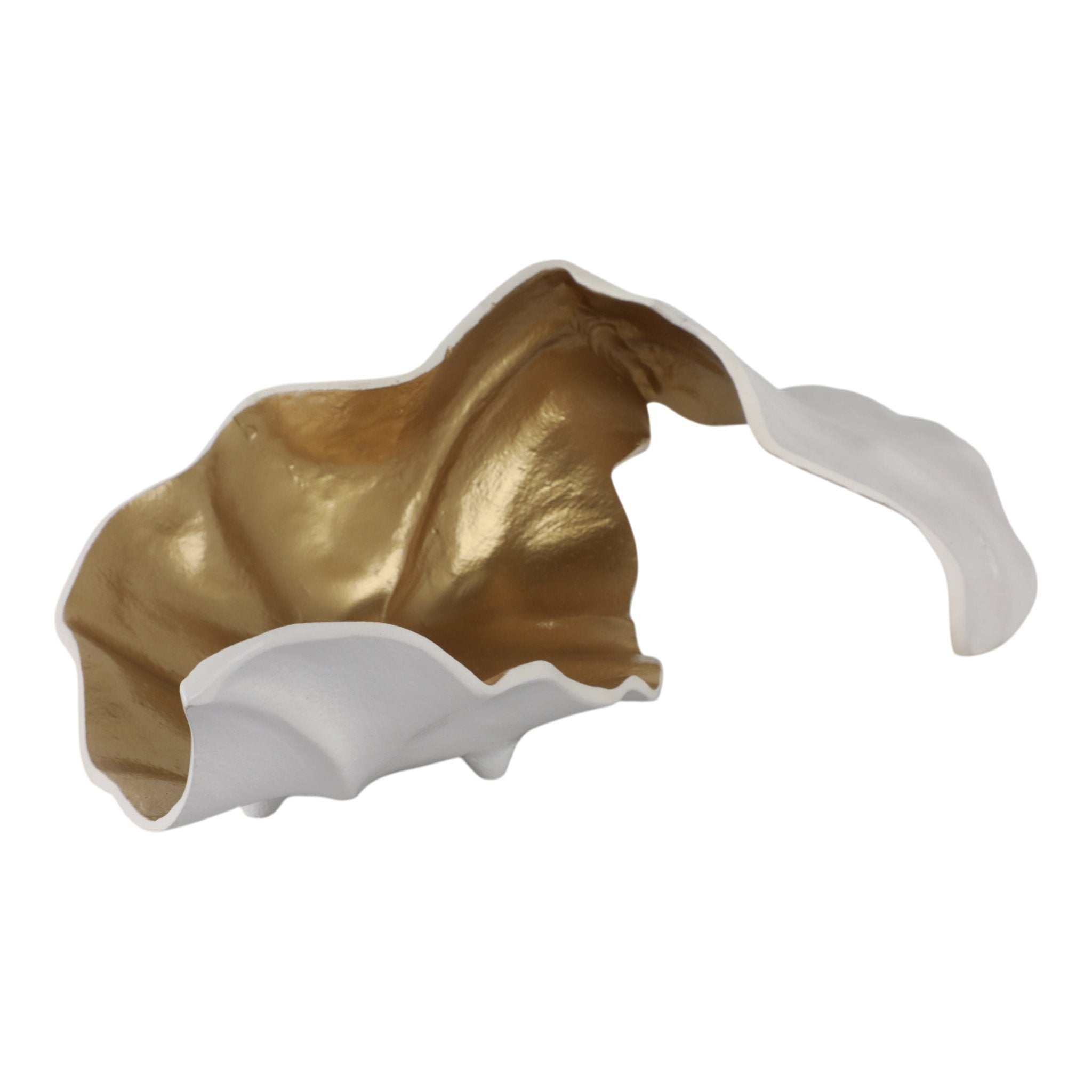 Metal 18" Curled Leaf, Ivory/gold Table Decors| Sagebrook Home