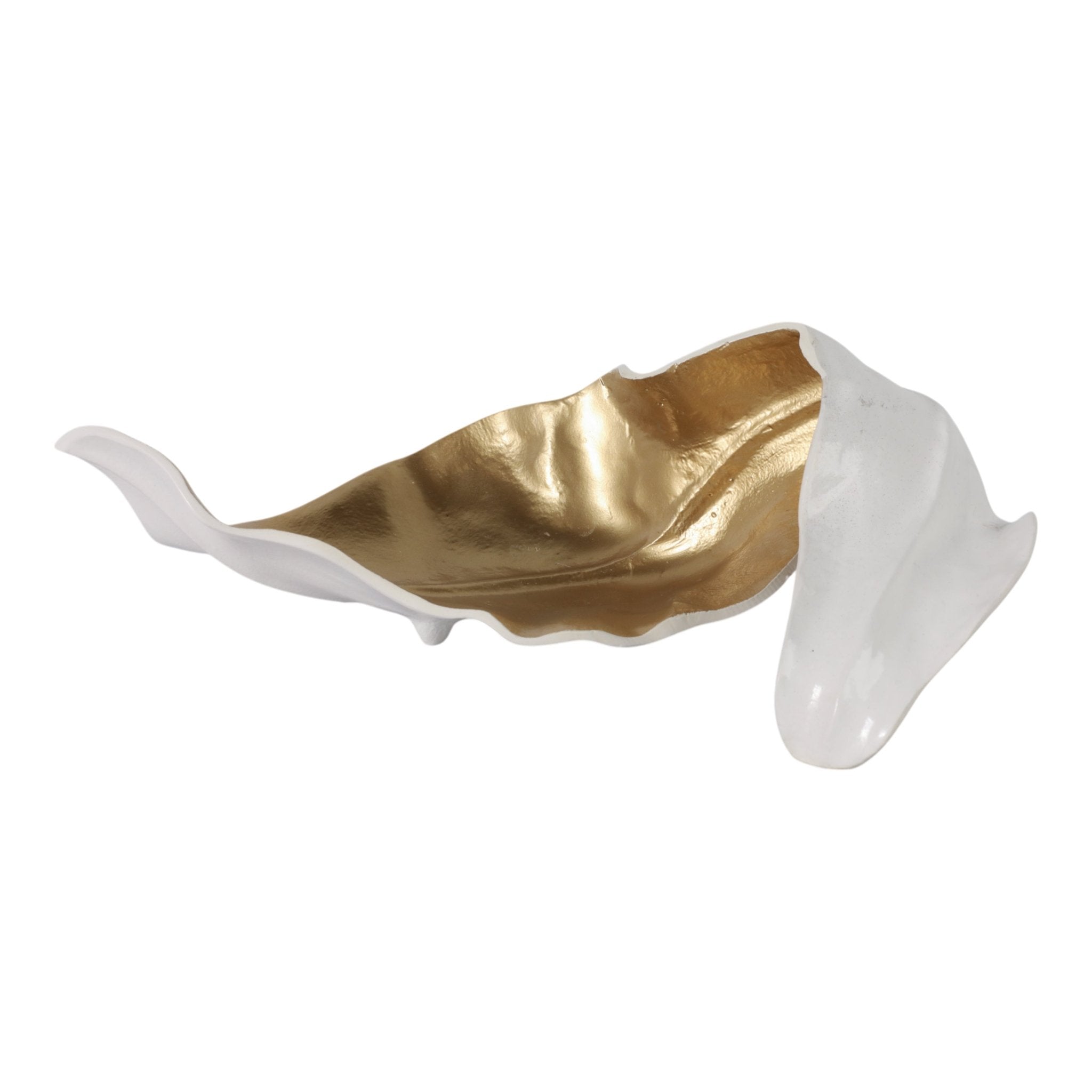 Metal 18" Curled Leaf, Ivory/gold Table Decors| Sagebrook Home