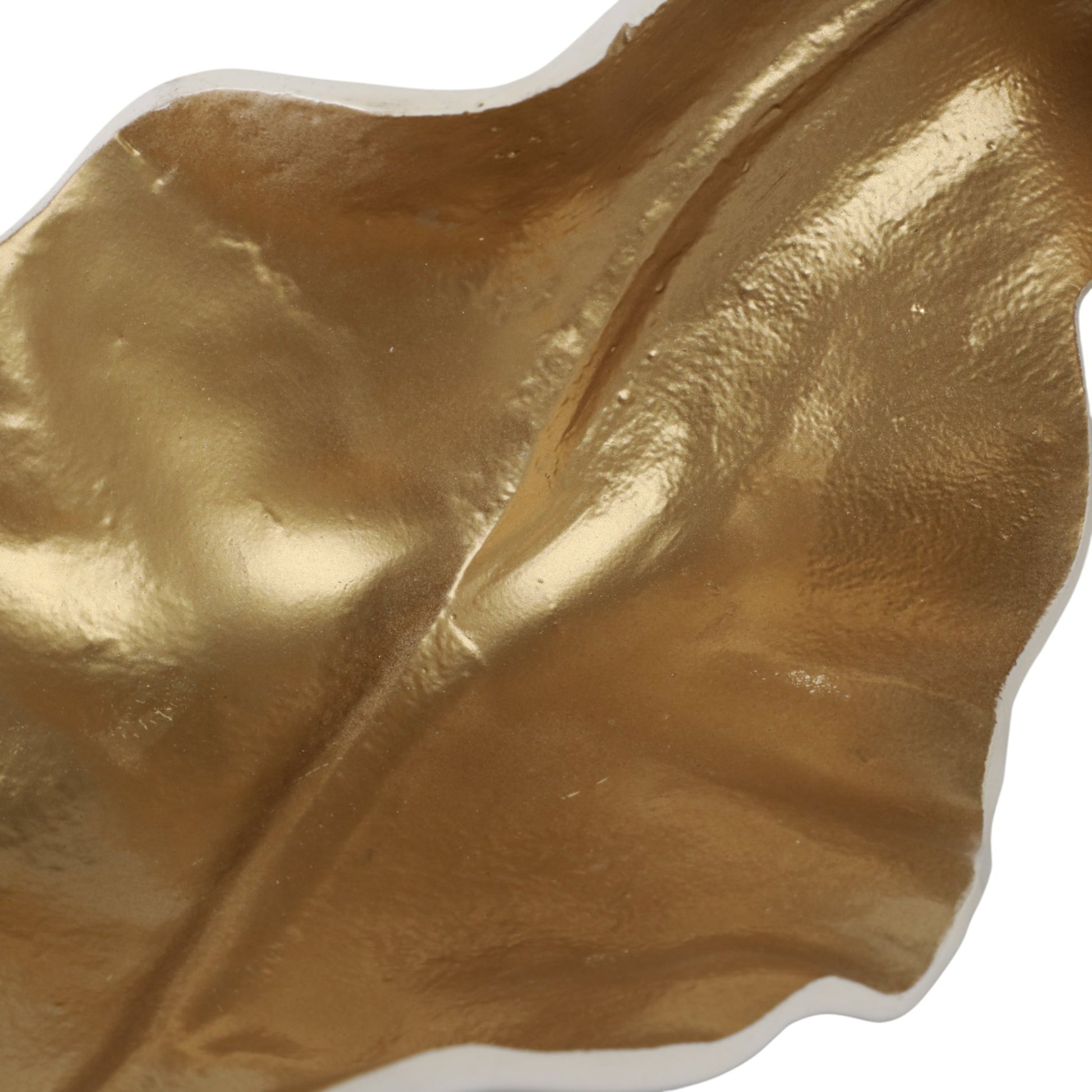 Metal 18" Curled Leaf, Ivory/gold Table Decors| Sagebrook Home
