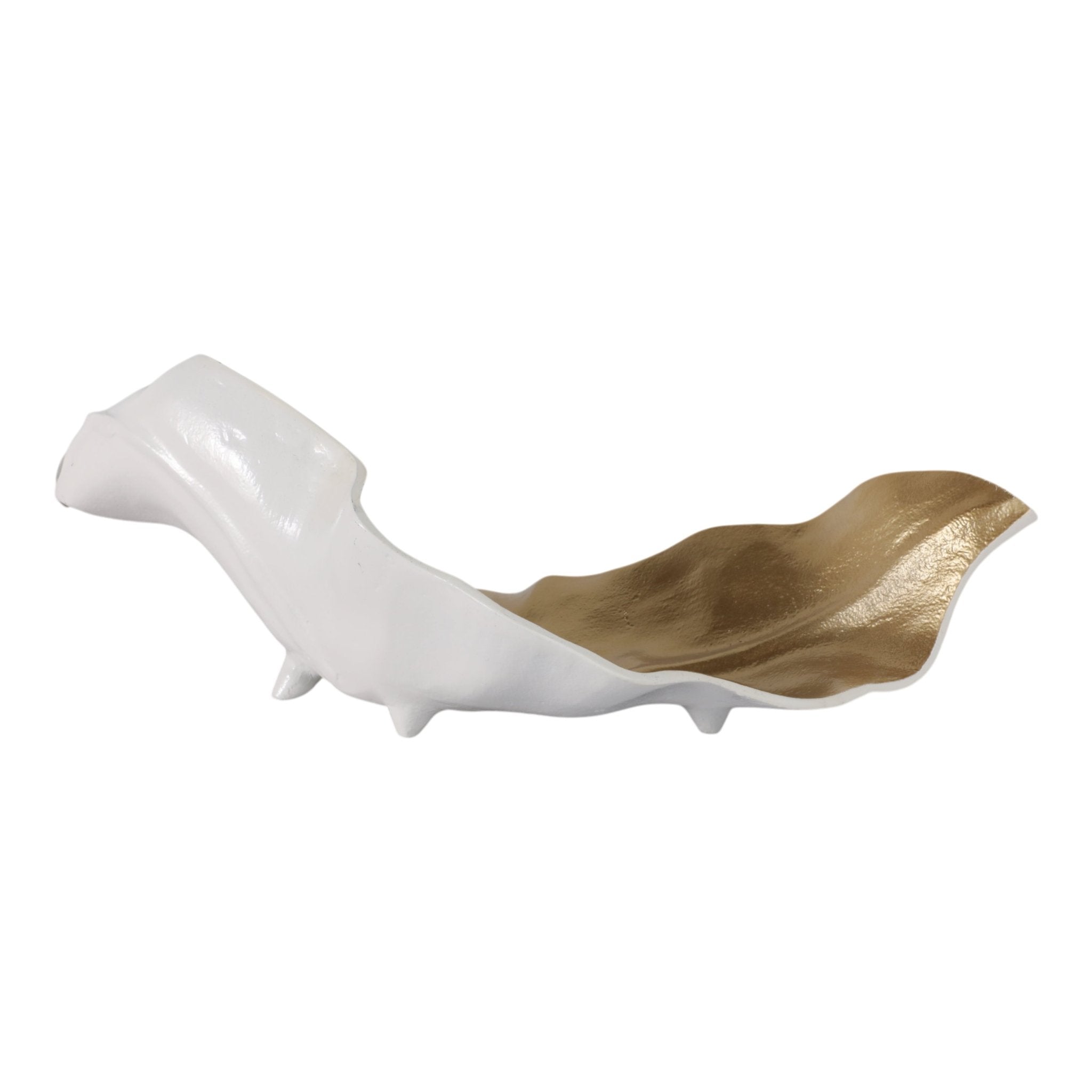 Metal 18" Curled Leaf, Ivory/gold Table Decors| Sagebrook Home