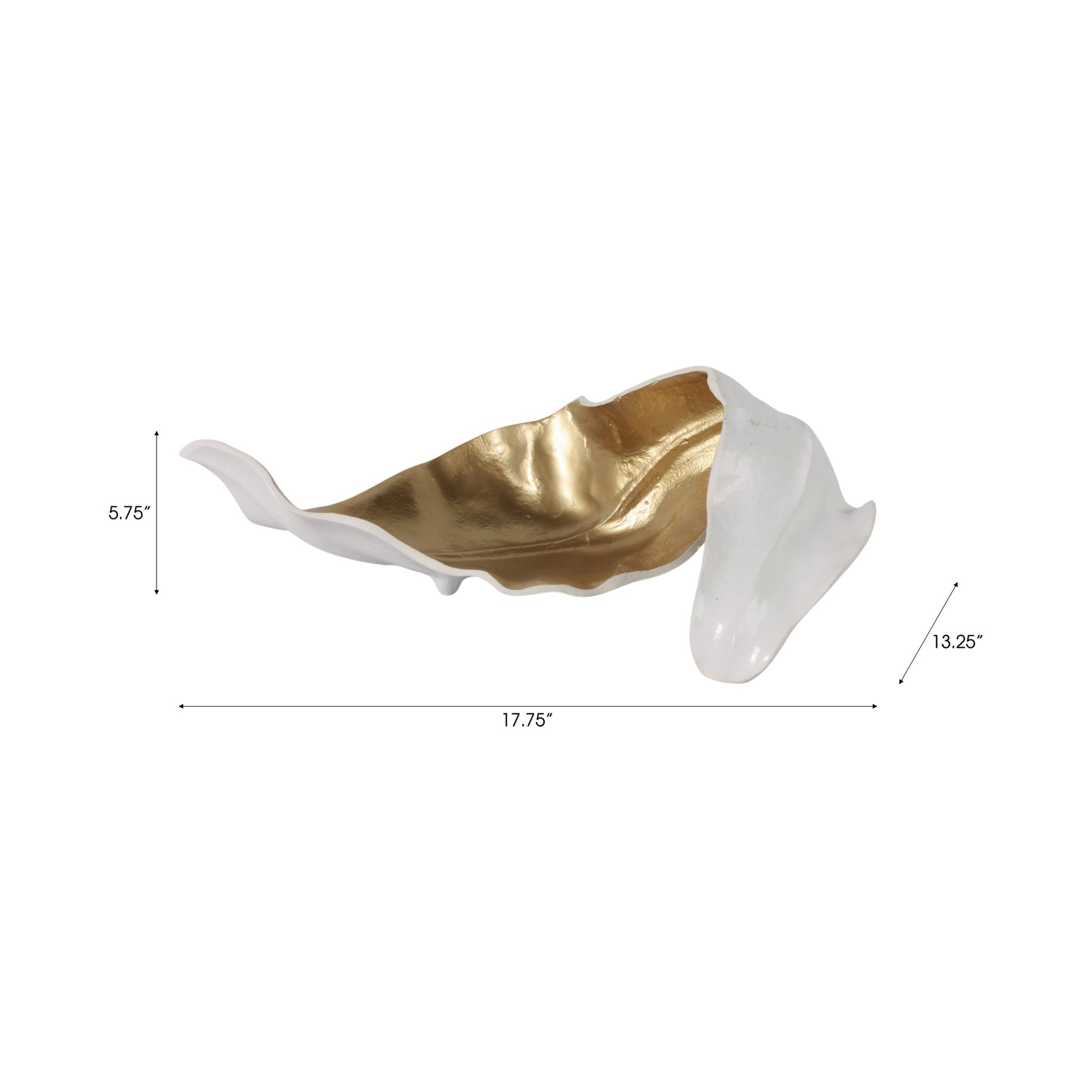 Metal 18" Curled Leaf, Ivory/gold Table Decors| Sagebrook Home