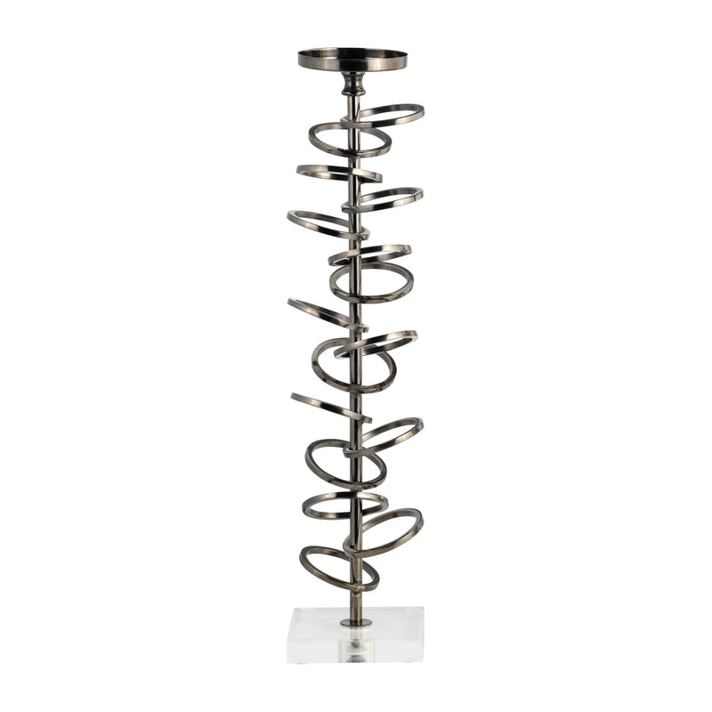 METAL, 18" RING TOSS ON ACRYLIC CANDLEHOLDER, GUNM - Al Rugaib Furniture