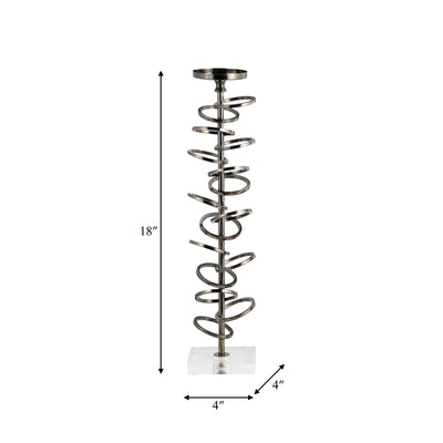 METAL, 18" RING TOSS ON ACRYLIC CANDLEHOLDER, GUNM - Al Rugaib Furniture