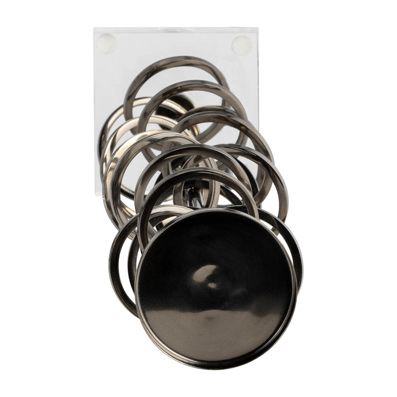 METAL, 18" RING TOSS ON ACRYLIC CANDLEHOLDER, GUNM - Al Rugaib Furniture