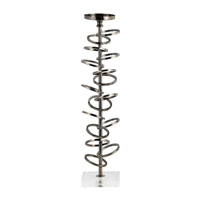 METAL, 18" RING TOSS ON ACRYLIC CANDLEHOLDER, GUNM - Al Rugaib Furniture