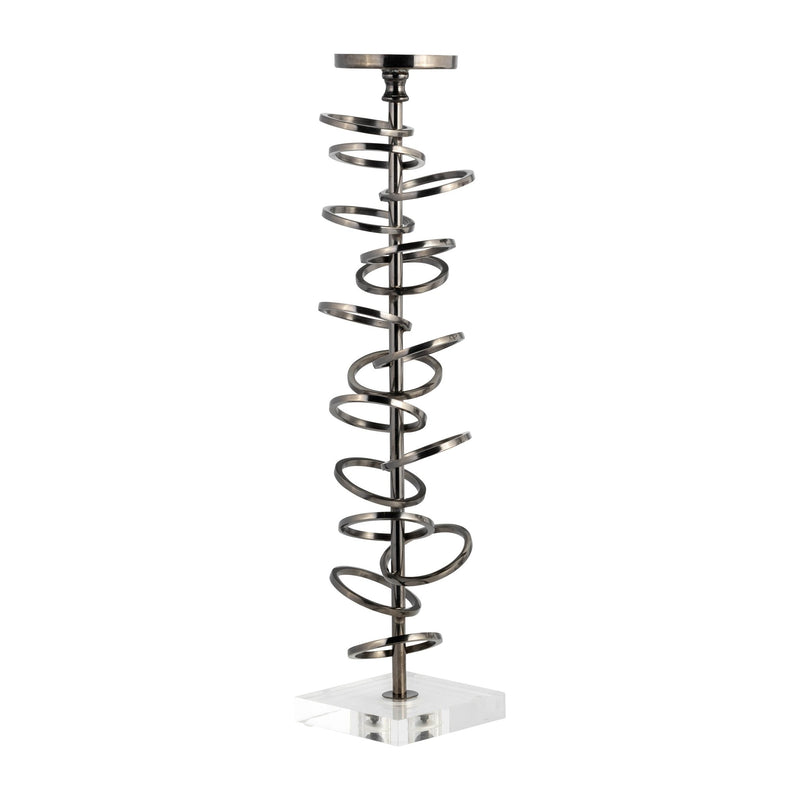 METAL, 18" RING TOSS ON ACRYLIC CANDLEHOLDER, GUNM - Al Rugaib Furniture
