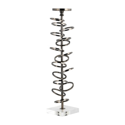 METAL, 18" RING TOSS ON ACRYLIC CANDLEHOLDER, GUNM - Al Rugaib Furniture