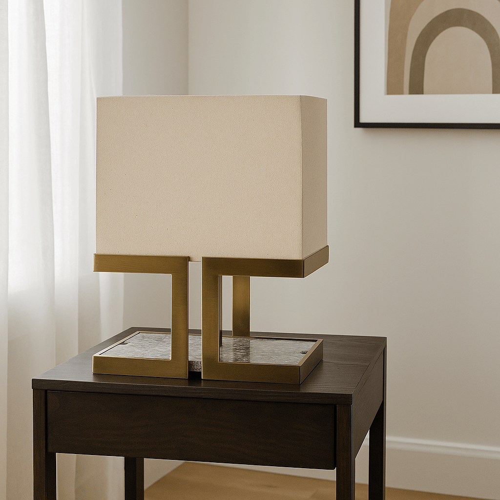 METAL 18" TABLE LAMP W/MARBLE BASE, GOLD Table Lamps| Sagebrook Home