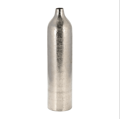 METAL, 19"H CYLINDER VASE, SILVER - Al Rugaib Furniture