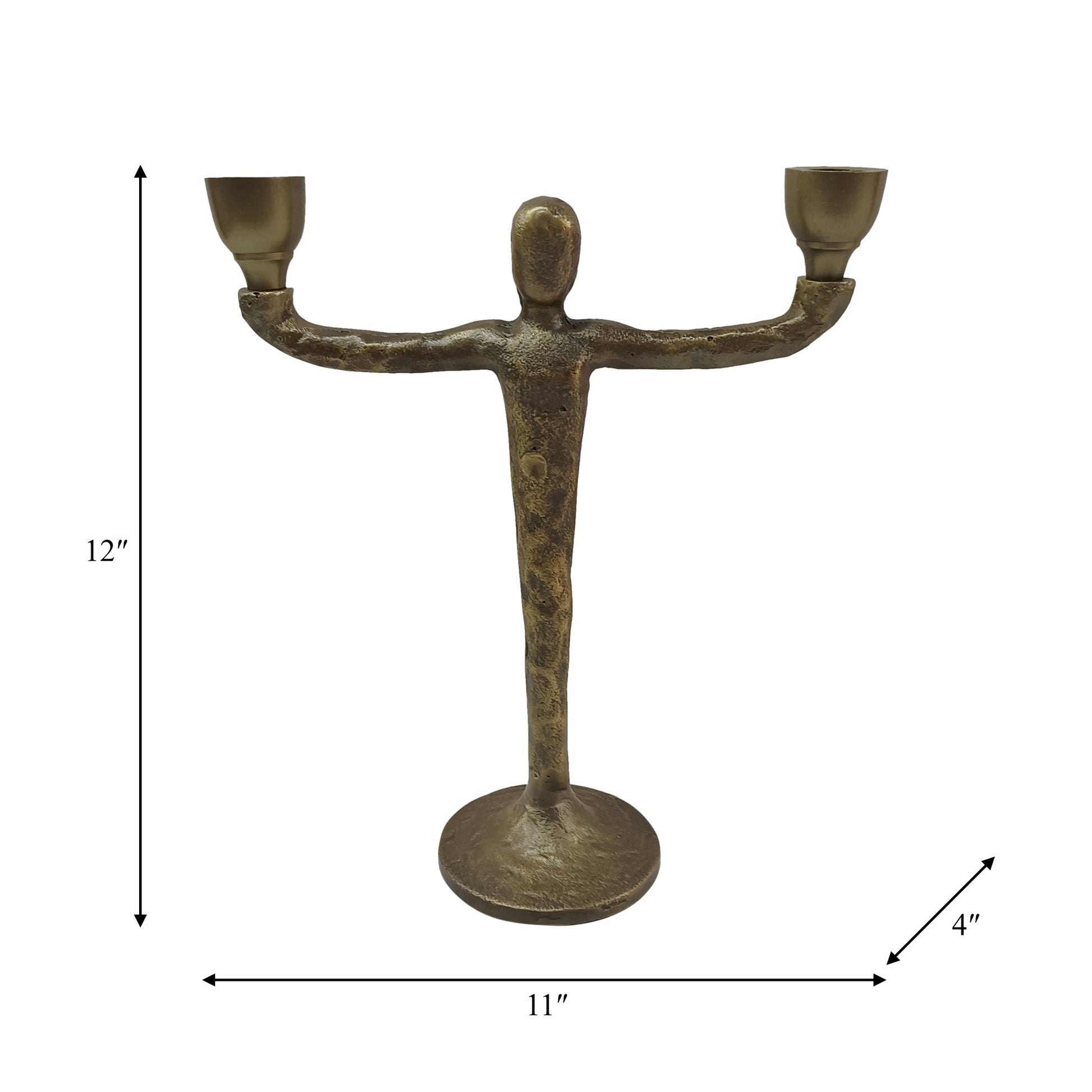 METAL, 2 TAPER CANDELABRA, GOLD Candle Holders| Sagebrook Home