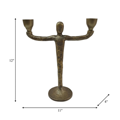 METAL, 2 TAPER CANDELABRA, GOLD - Al Rugaib Furniture