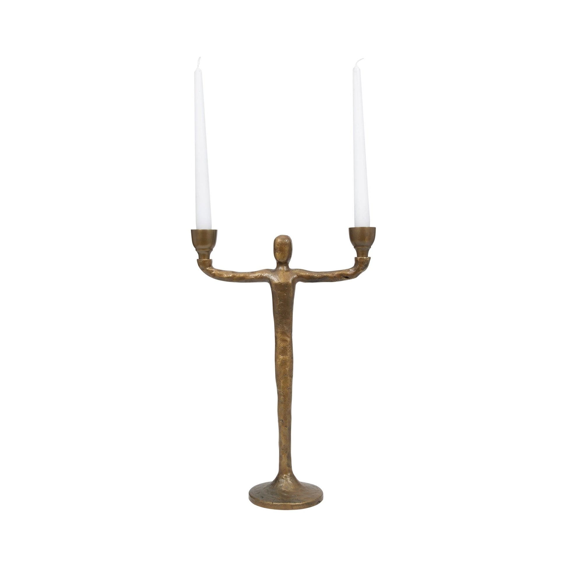 METAL, 2 TAPER CANDELABRA, GOLD Candle Holders| Sagebrook Home