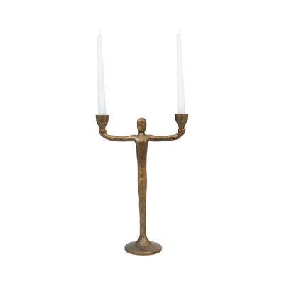 METAL, 2 TAPER CANDELABRA, GOLD - Al Rugaib Furniture