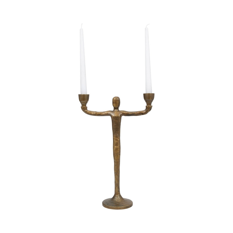 METAL, 2 TAPER CANDELABRA, GOLD - Al Rugaib Furniture