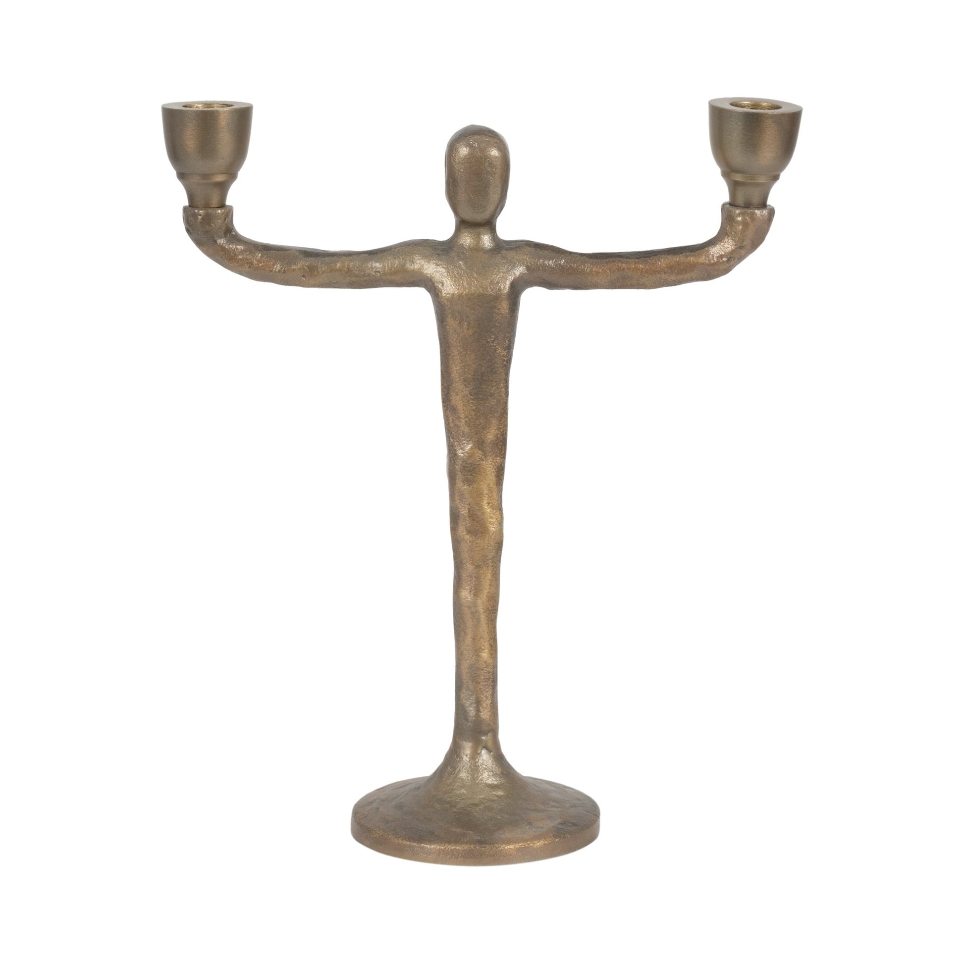 METAL, 2 TAPER CANDELABRA, GOLD Candle Holders| Sagebrook Home