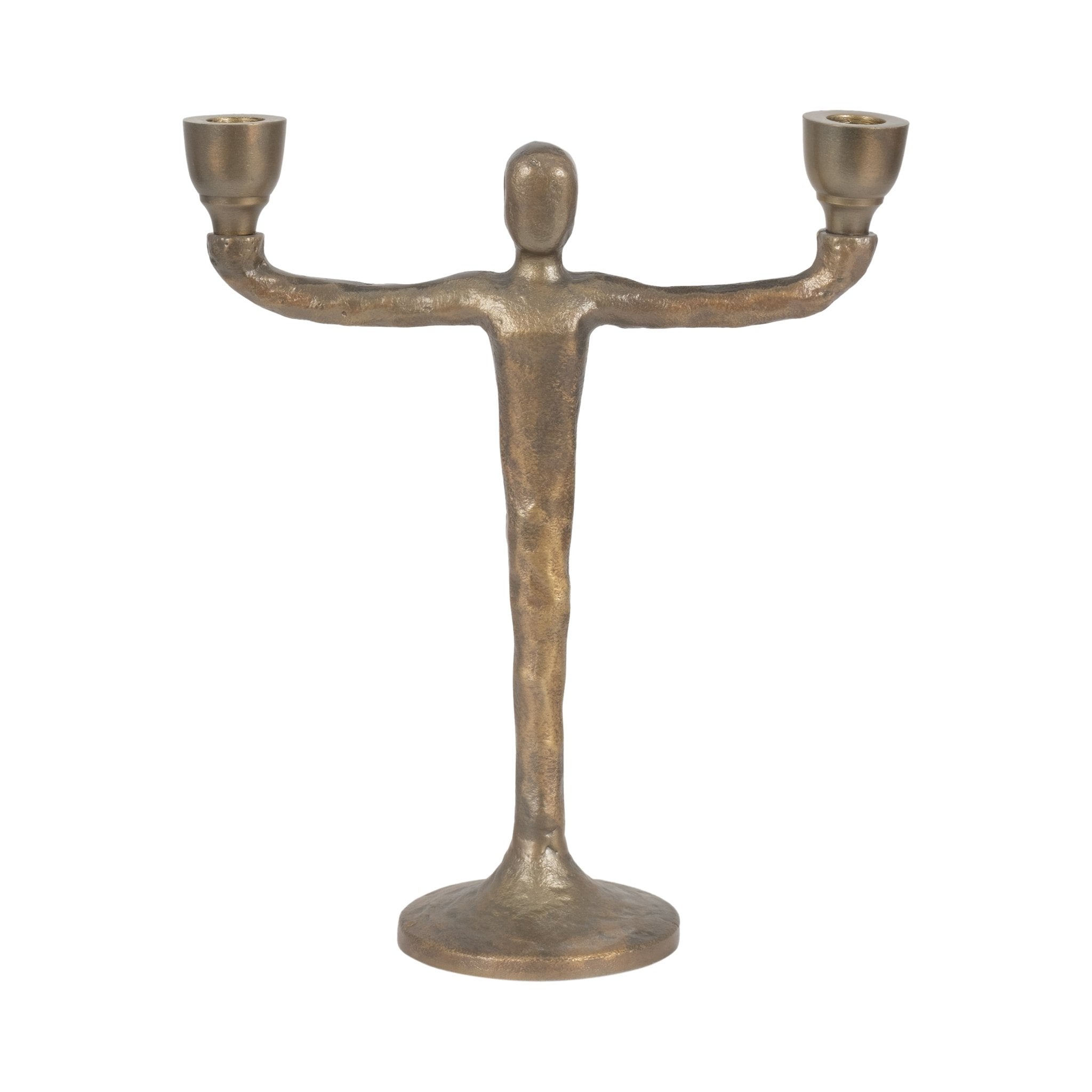 METAL, 2 TAPER CANDELABRA, GOLD Candle Holders| Sagebrook Home
