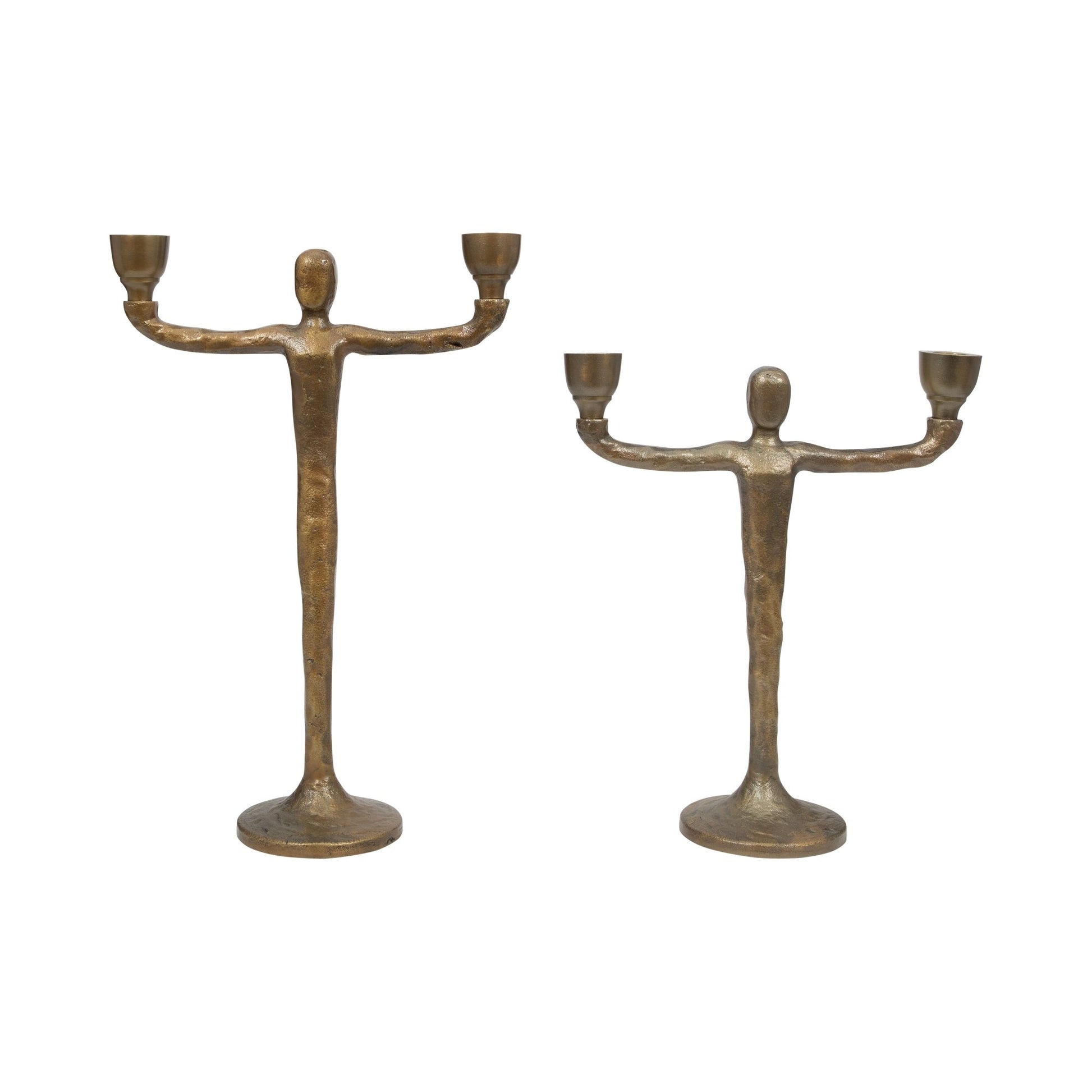 METAL, 2 TAPER CANDELABRA, GOLD Candle Holders| Sagebrook Home