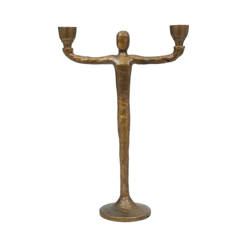 METAL, 2 TAPER CANDELABRA, GOLD - Al Rugaib Furniture