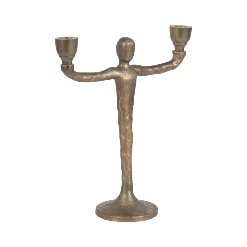 METAL, 2 TAPER CANDELABRA, GOLD - Al Rugaib Furniture