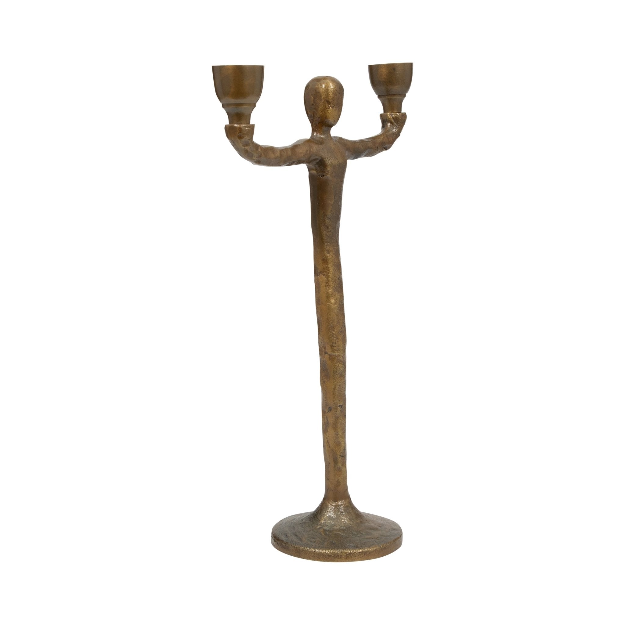 METAL, 2 TAPER CANDELABRA, GOLD Candle Holders| Sagebrook Home