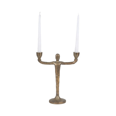 METAL, 2 TAPER CANDELABRA, GOLD - Al Rugaib Furniture
