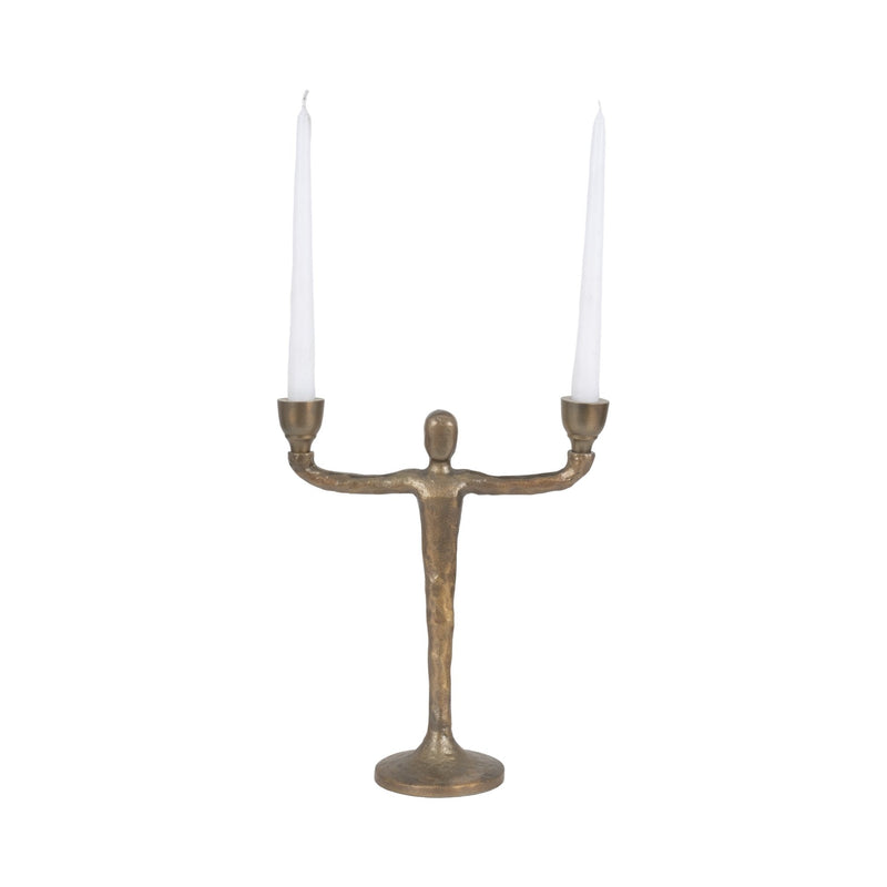 METAL, 2 TAPER CANDELABRA, GOLD - Al Rugaib Furniture