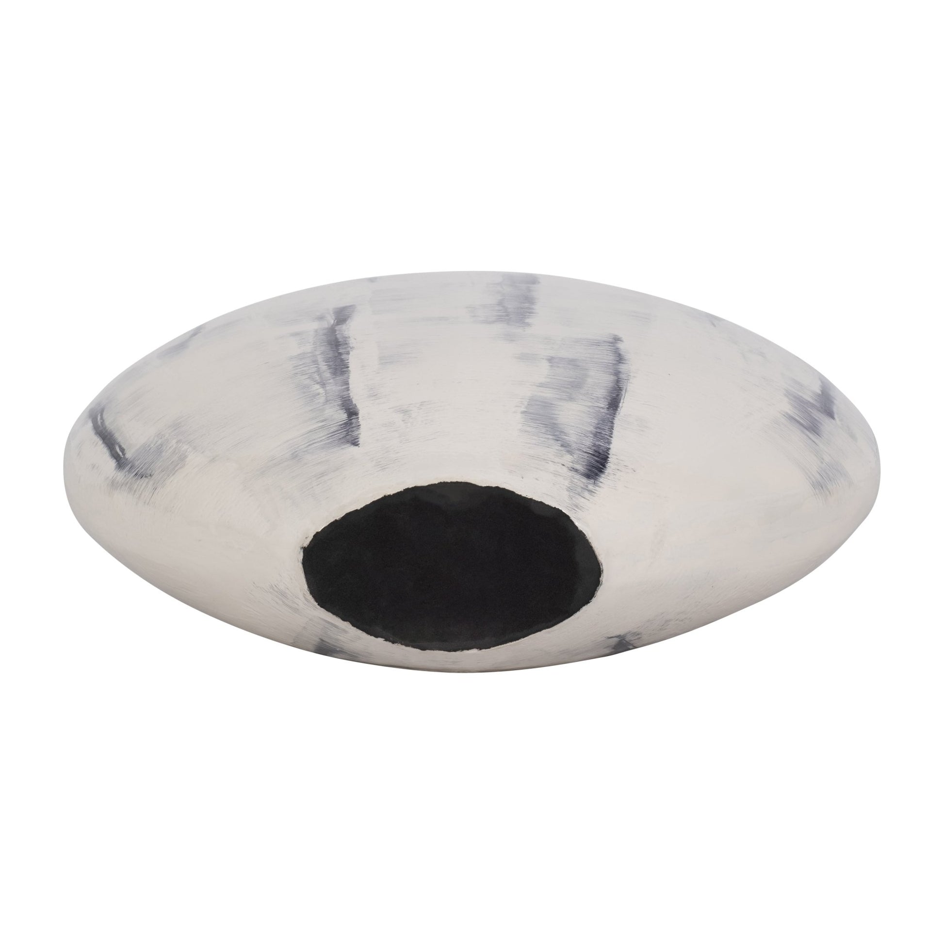 METAL, 20" ENAMELED ROUND VASE, DISTRESSED WHITE Vases and Jars| Sagebrook Home
