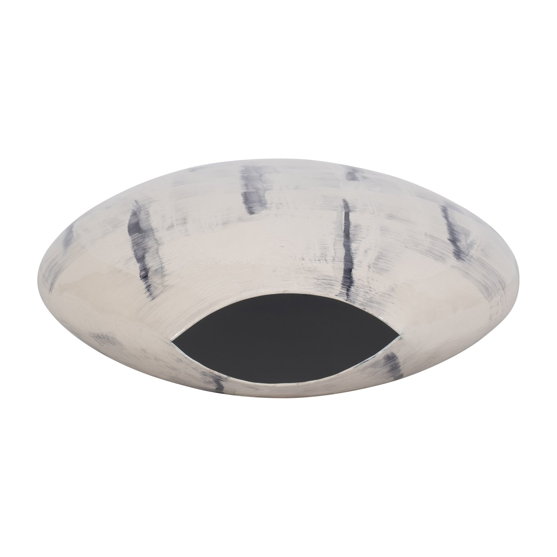 METAL, 20" ENAMELED ROUND VASE, DISTRESSED WHITE Vases and Jars| Sagebrook Home