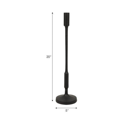 METAL, 20"H TAPER CANDLE HOLDER, BLACK - Al Rugaib Furniture