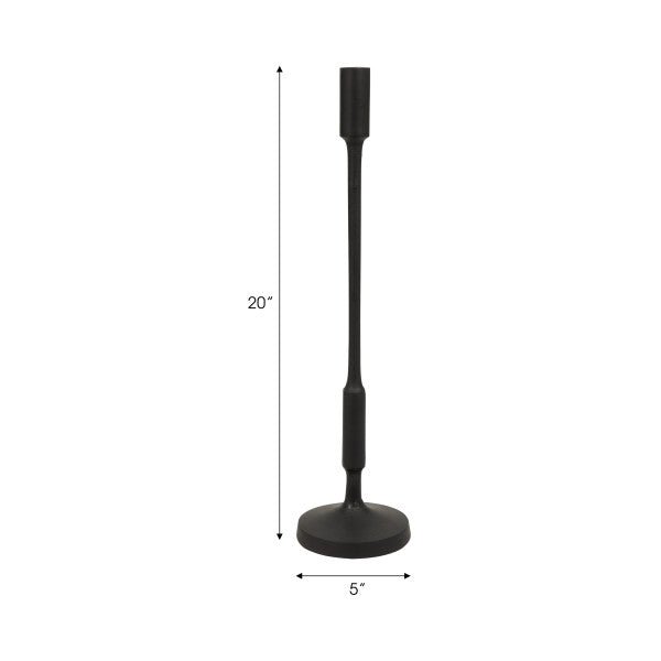 METAL, 20"H TAPER CANDLE HOLDER, BLACK - Al Rugaib Furniture