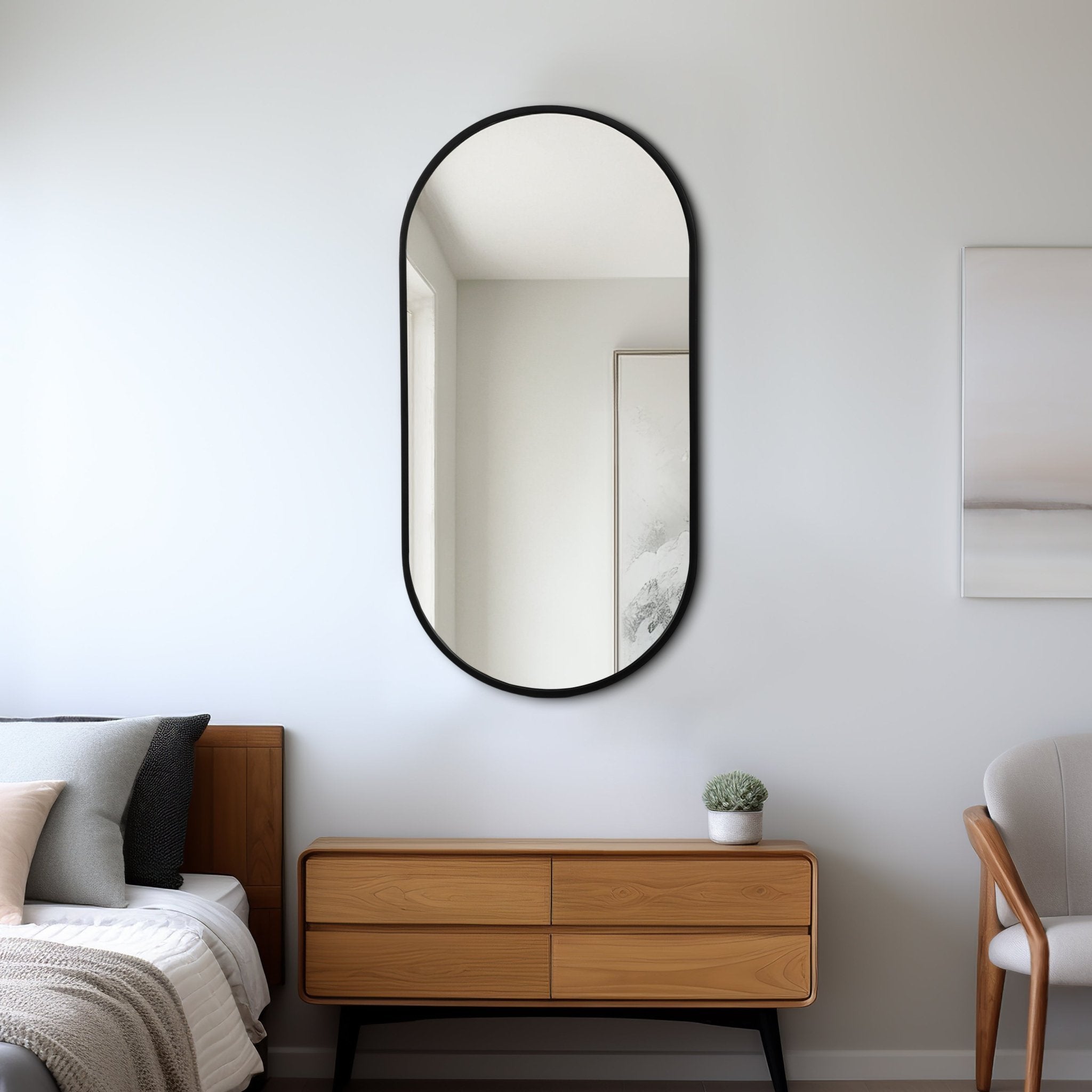 METAL, 20X40 CAPSULE MIRROR, BLACK Mirrors| Sagebrook Home