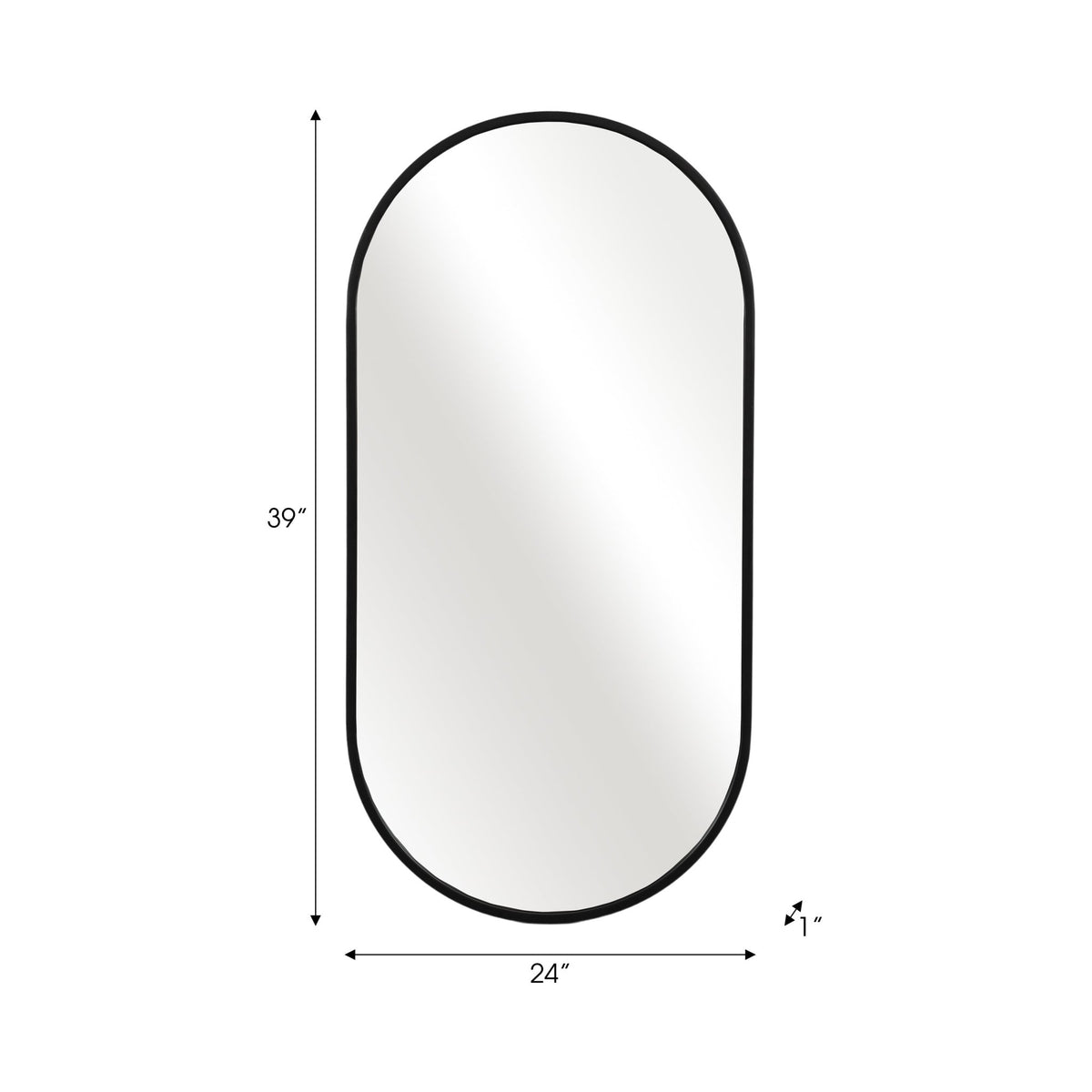 METAL, 20X40 CAPSULE MIRROR, BLACK Mirrors| Sagebrook Home