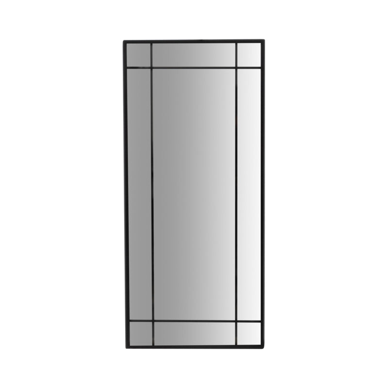 METAL, 20X43 WINDOWPANE MIRROR, BLACK - Al Rugaib Furniture