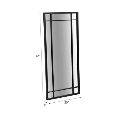 METAL, 20X43 WINDOWPANE MIRROR, BLACK - Al Rugaib Furniture