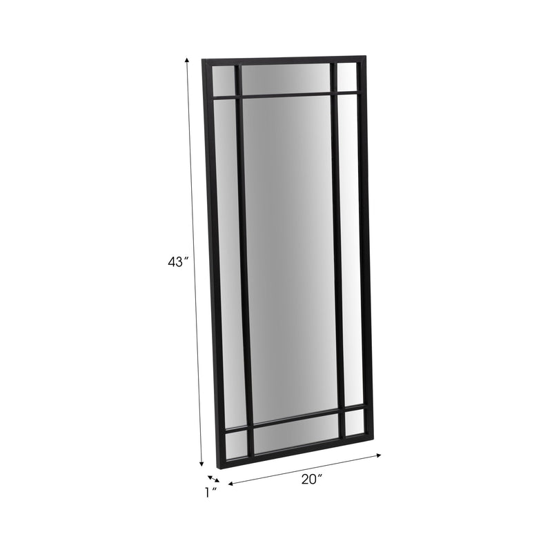 METAL, 20X43 WINDOWPANE MIRROR, BLACK - Al Rugaib Furniture