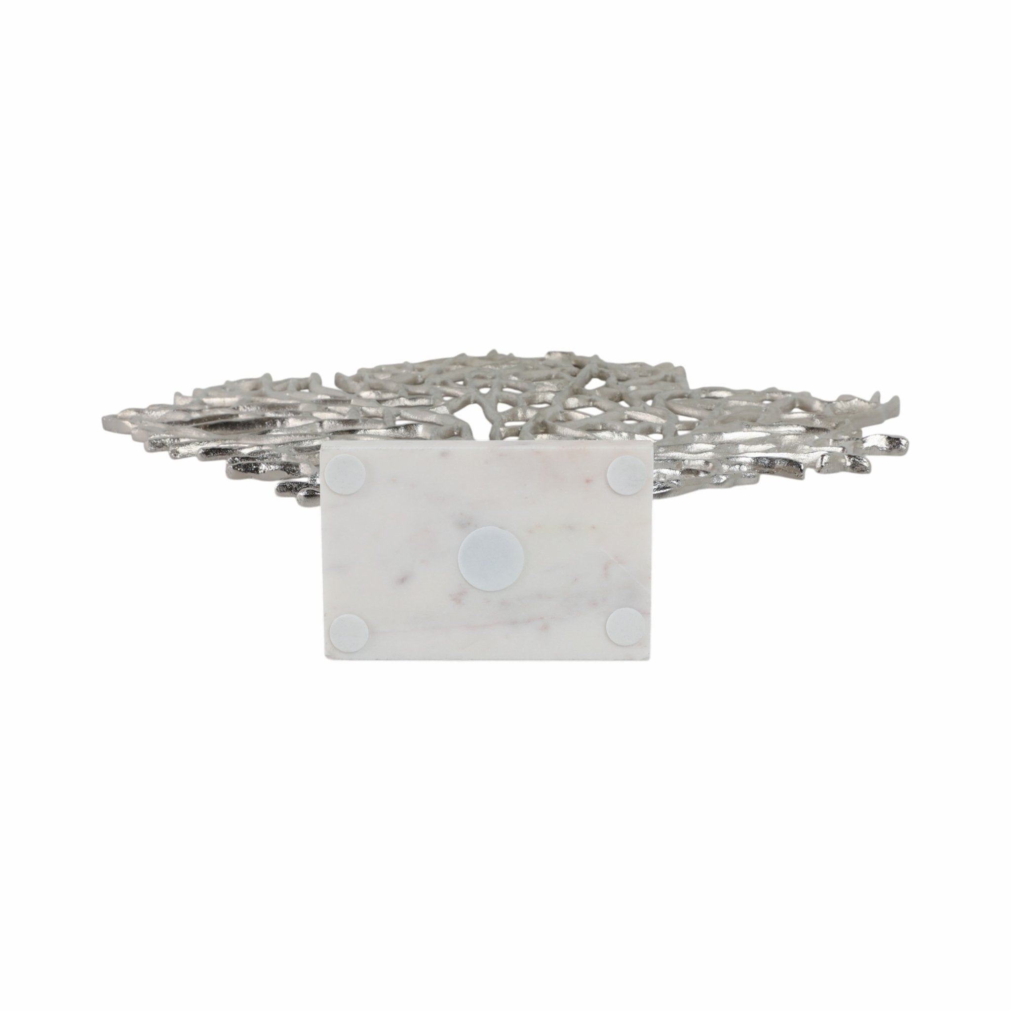 Metal, 21" Coral On Marble Base, Silver Table Decors| Sagebrook Home