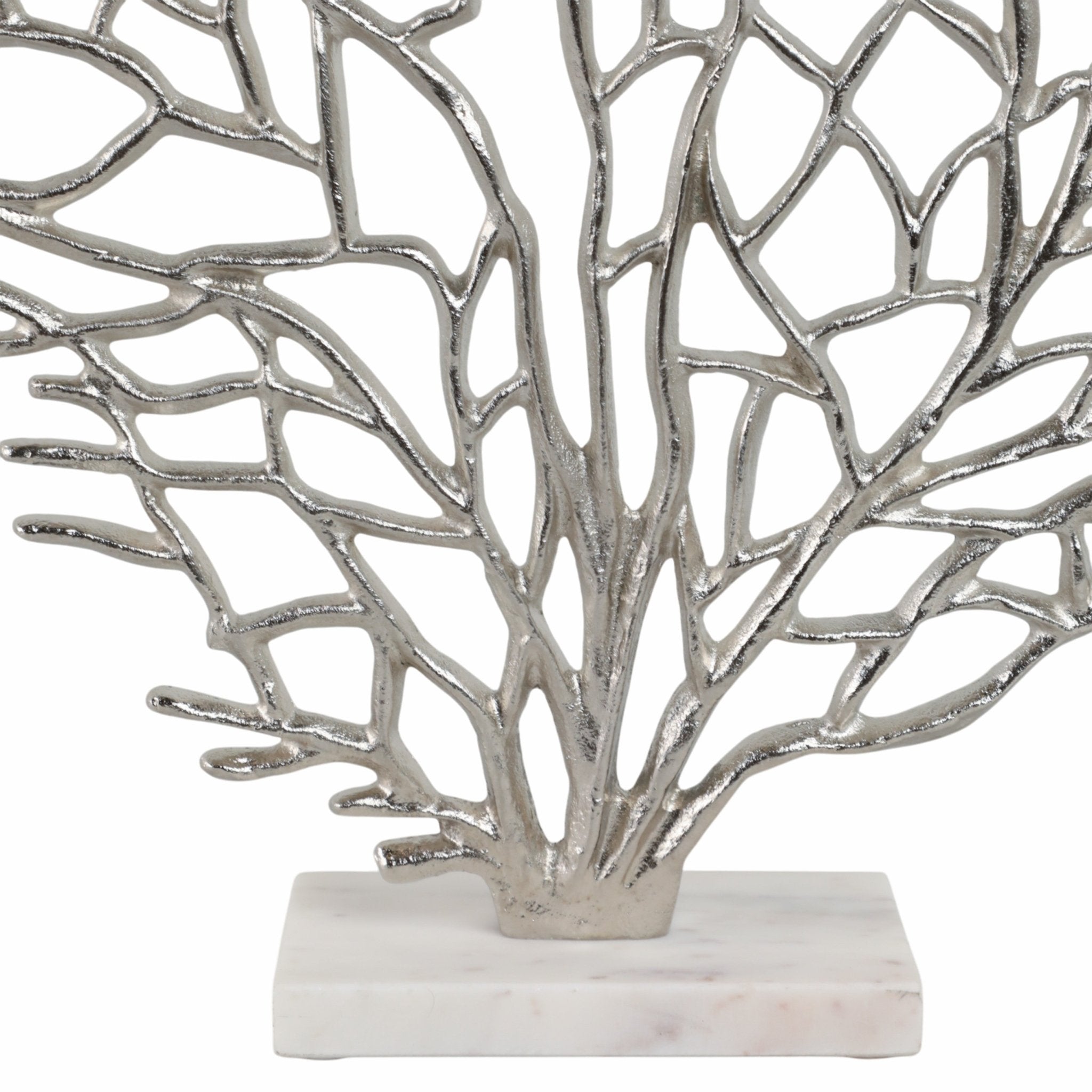 Metal, 21" Coral On Marble Base, Silver Table Decors| Sagebrook Home