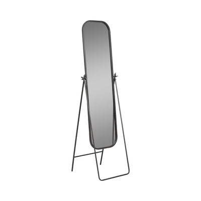 METAL, 21X69 FLOOR MIRROR ON STAND, BLACK - Al Rugaib Furniture