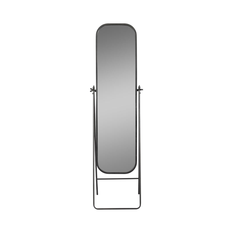 METAL, 21X69 FLOOR MIRROR ON STAND, BLACK - Al Rugaib Furniture