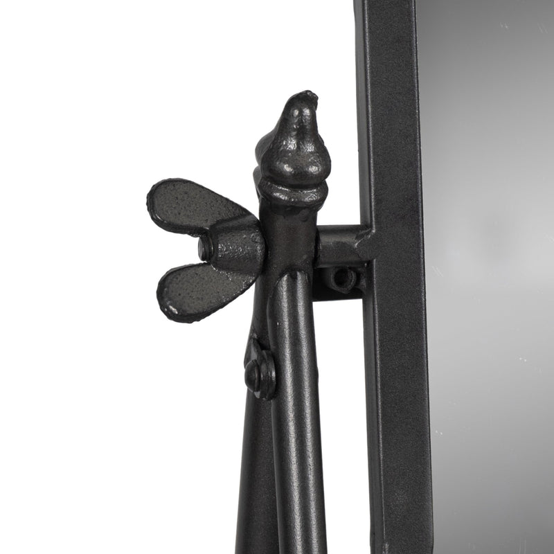 METAL, 21X69 FLOOR MIRROR ON STAND, BLACK - Al Rugaib Furniture